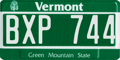 VT license plate BXP744