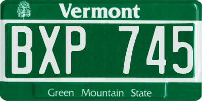 VT license plate BXP745