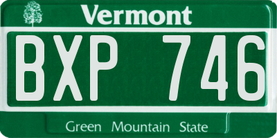 VT license plate BXP746