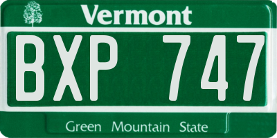 VT license plate BXP747