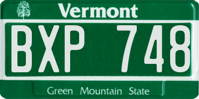 VT license plate BXP748