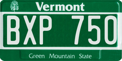 VT license plate BXP750