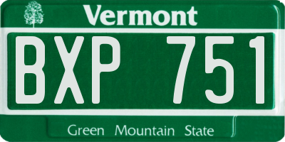VT license plate BXP751