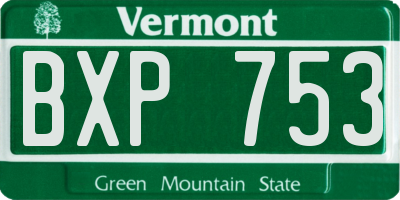 VT license plate BXP753
