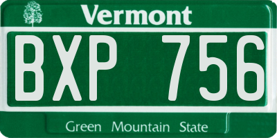 VT license plate BXP756