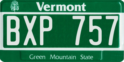 VT license plate BXP757