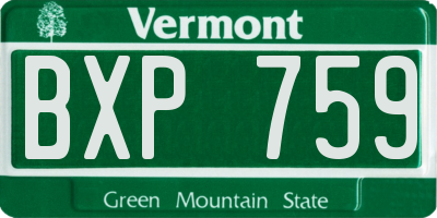 VT license plate BXP759