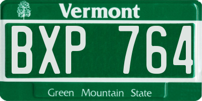 VT license plate BXP764