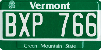 VT license plate BXP766