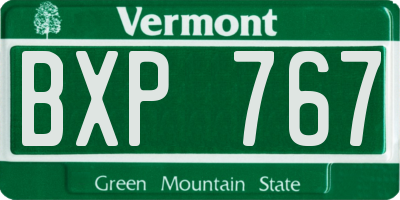 VT license plate BXP767