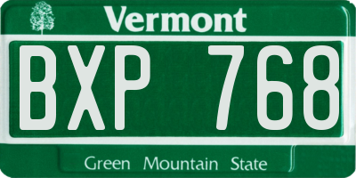 VT license plate BXP768