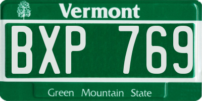 VT license plate BXP769
