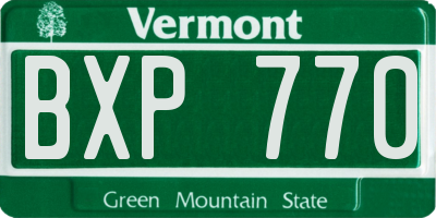 VT license plate BXP770