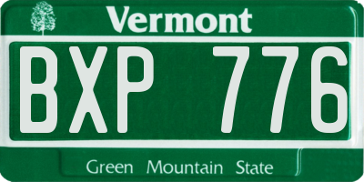 VT license plate BXP776