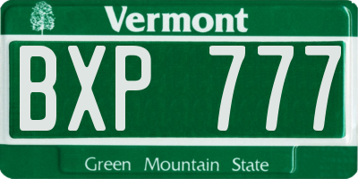 VT license plate BXP777