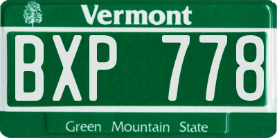 VT license plate BXP778