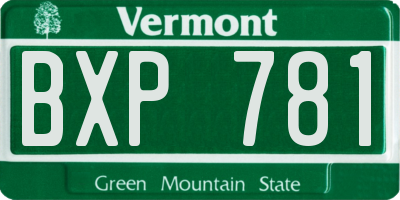 VT license plate BXP781
