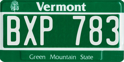 VT license plate BXP783