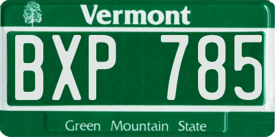 VT license plate BXP785