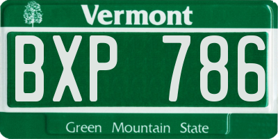 VT license plate BXP786