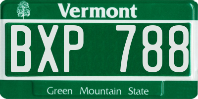 VT license plate BXP788