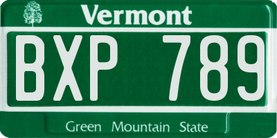 VT license plate BXP789