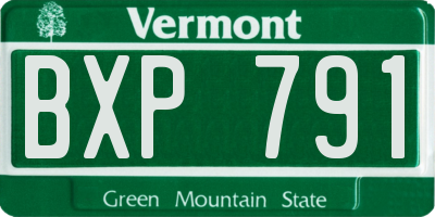 VT license plate BXP791