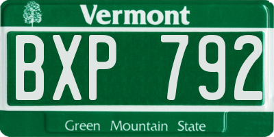 VT license plate BXP792