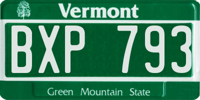 VT license plate BXP793