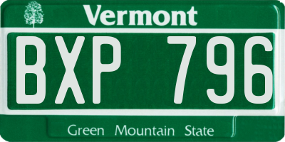 VT license plate BXP796