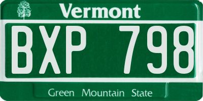 VT license plate BXP798