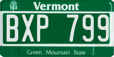 VT license plate BXP799