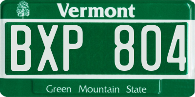 VT license plate BXP804