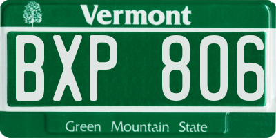 VT license plate BXP806