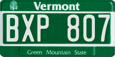 VT license plate BXP807