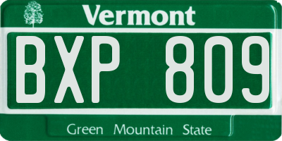 VT license plate BXP809