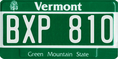 VT license plate BXP810