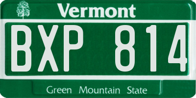VT license plate BXP814