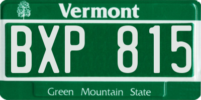 VT license plate BXP815