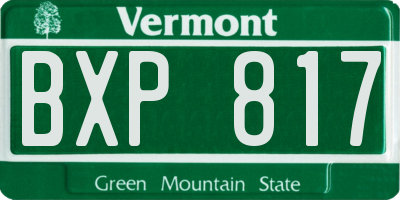 VT license plate BXP817