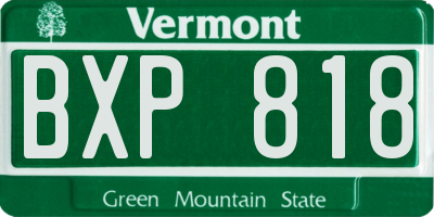 VT license plate BXP818