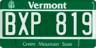 VT license plate BXP819