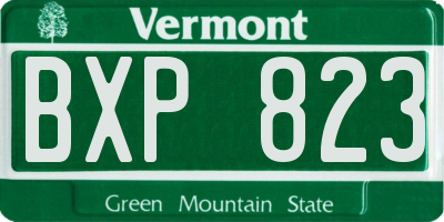 VT license plate BXP823