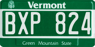 VT license plate BXP824