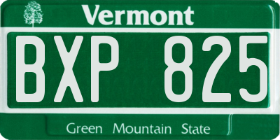 VT license plate BXP825