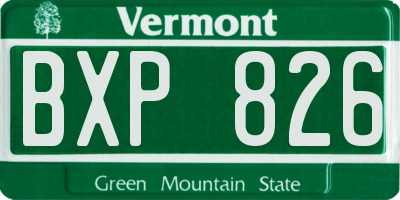 VT license plate BXP826