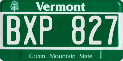 VT license plate BXP827