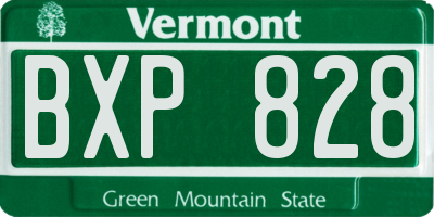 VT license plate BXP828
