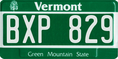 VT license plate BXP829