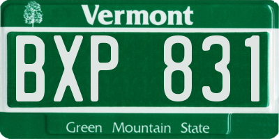 VT license plate BXP831